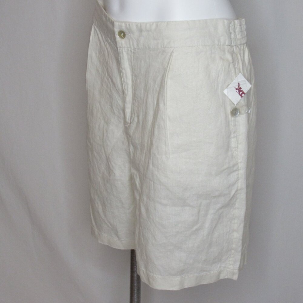 Tahari Ivory  Linen Shorts 6" Women's XL XLarge New NWT - Picture 2 of 8